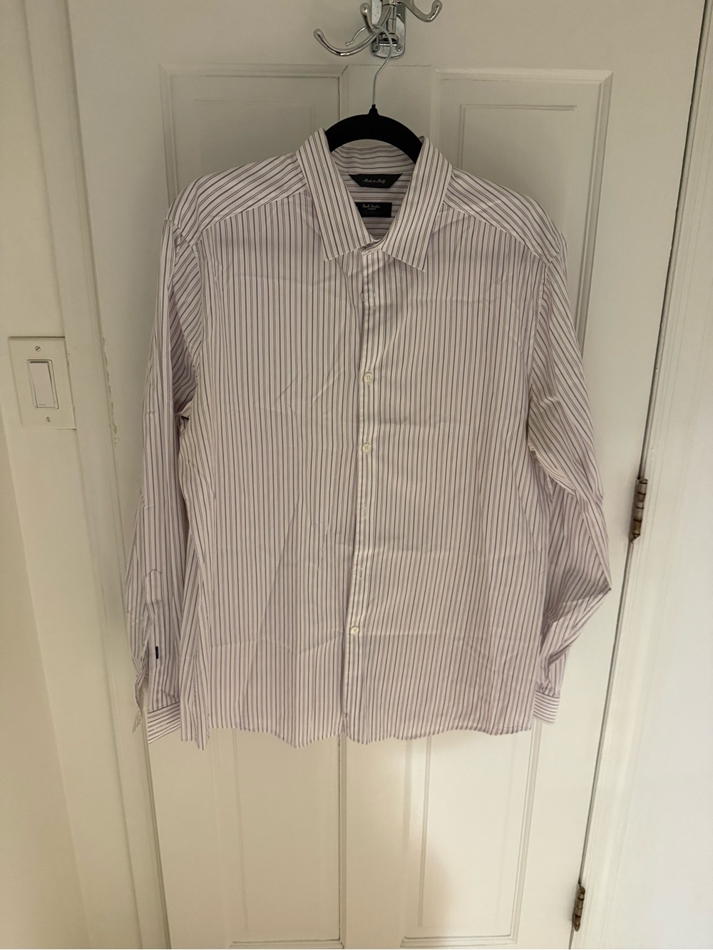 Paul Smith Men's Striped Dress Shirt - Light Purple & White